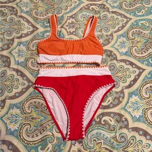 Cupshe Bold Orange and Red Bikini
